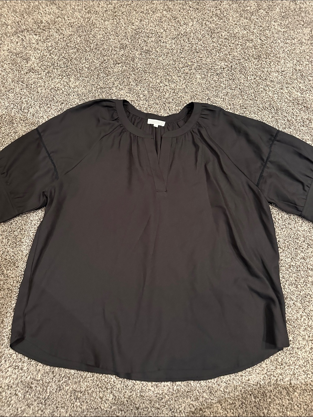 Sweet Salt Classic Black Women's Split-Neck Blouse Size XL.